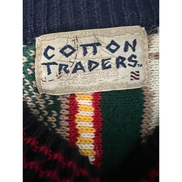 VTG COTTON TRADERS Coogi Style Sweater Mens Large Multicolor 3-D Texture Cotton - Picture 5 of 10